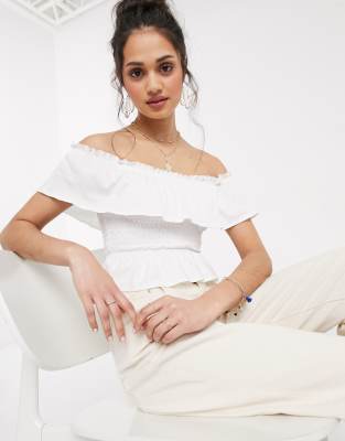 asos white bardot top