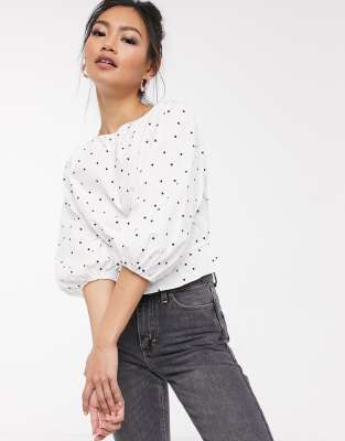 white spot blouse