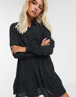 miss selfridge black polka dot dress