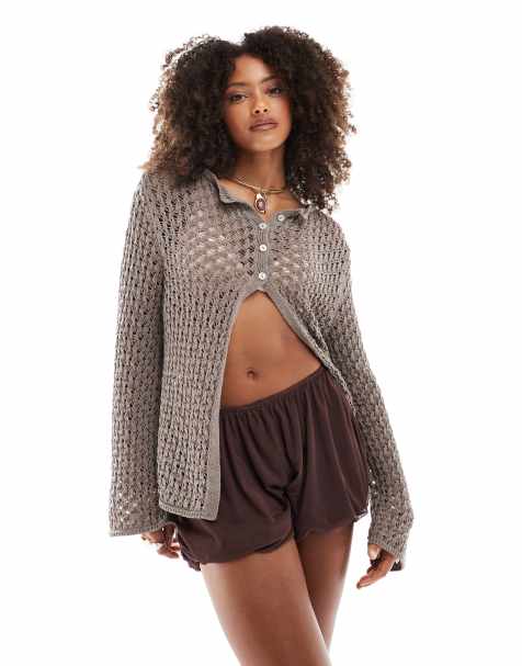 Miss Selfridge - Short à ourlets boules - Chocolat - view 1