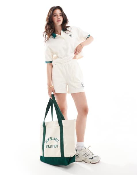 Miss Selfridge - Short de tennis d'ensemble à chevrons - Crème - view 1
