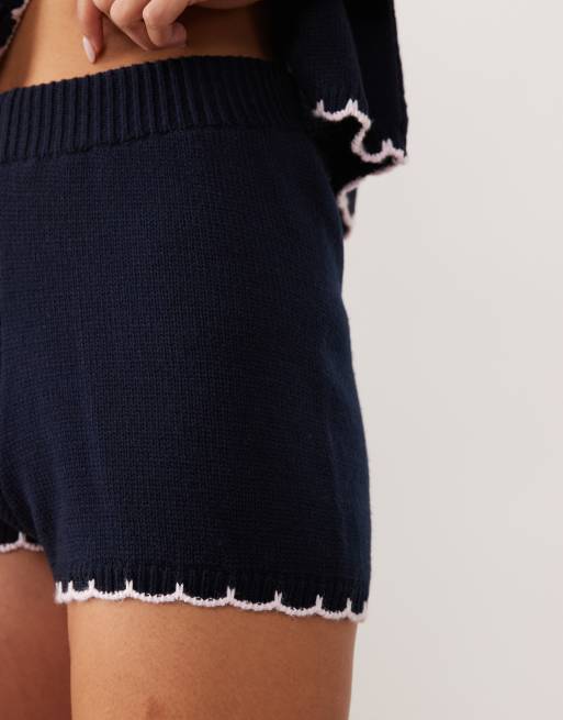 Miss Selfridge - Short en point de feston - Bleu marine, 4 de 5