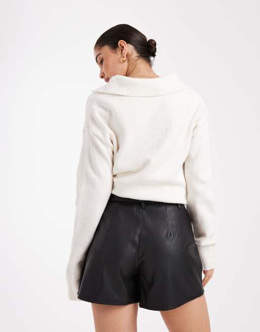 Miss Selfridge - Short met riem van imitatieleer in zwart, 5 van 5