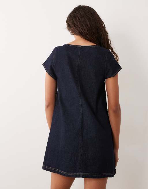 Miss Selfridge short sleeve button through mini dress, 4 of 4