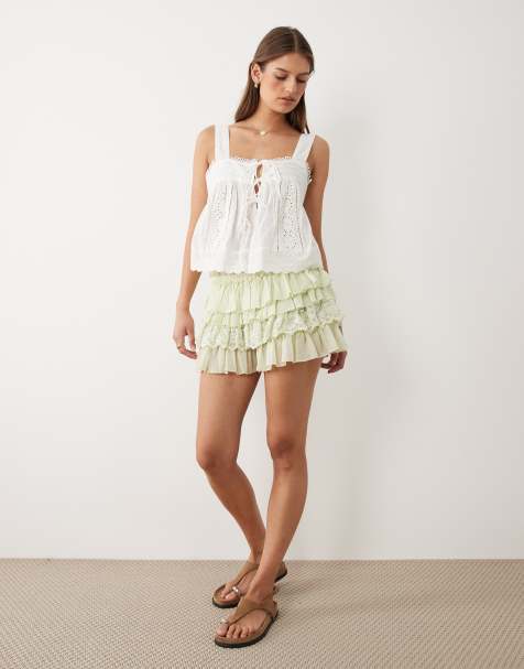 Miss Selfridge - Short style bloomer en dentelle mélangée - Menthe - view 1