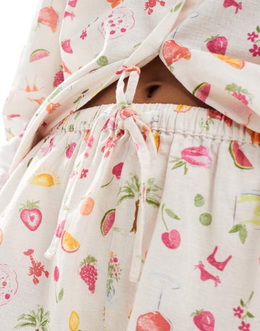 Miss Selfridge shorts in fruit print, 5 of 5
