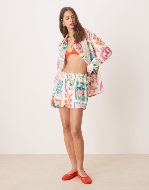 Miss Selfridge shorts in resort print - part of a set