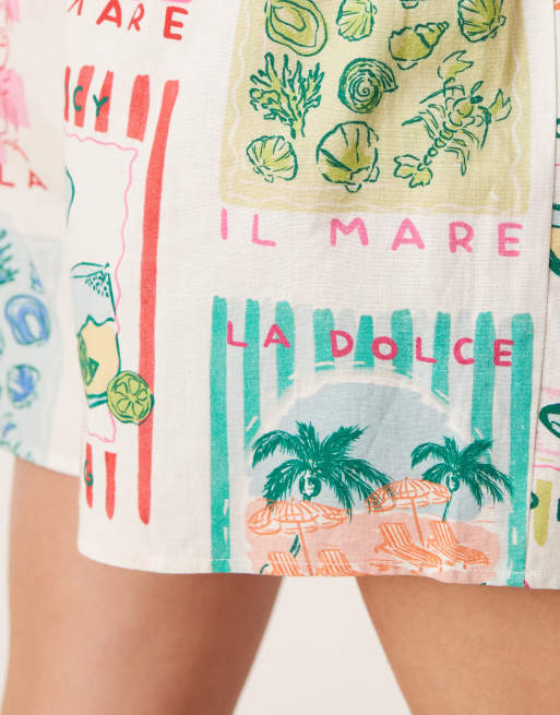 Miss Selfridge shorts in resort print - part of a set, 3 of 5