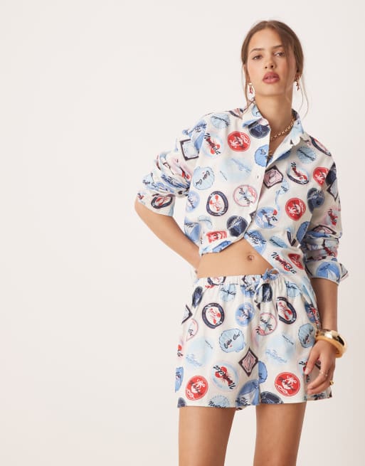 Miss Selfridge shorts in vacation print - part of a set, 4 of 5