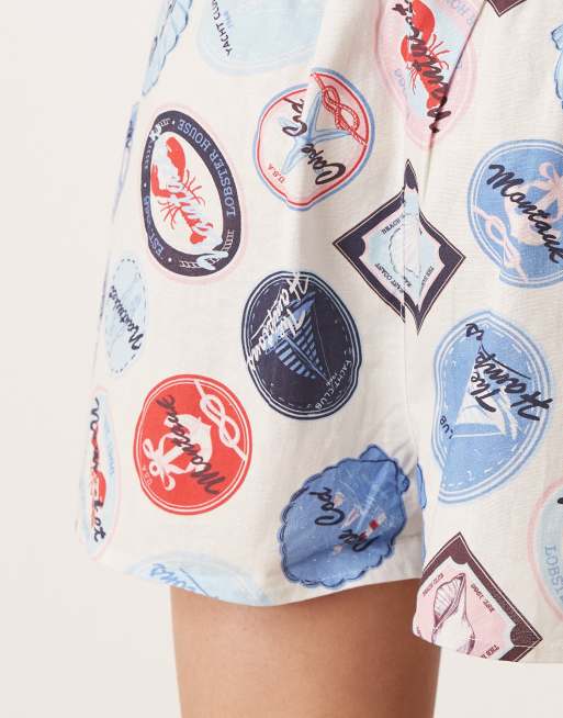 Miss Selfridge shorts in vacation print - part of a set, 5 of 5