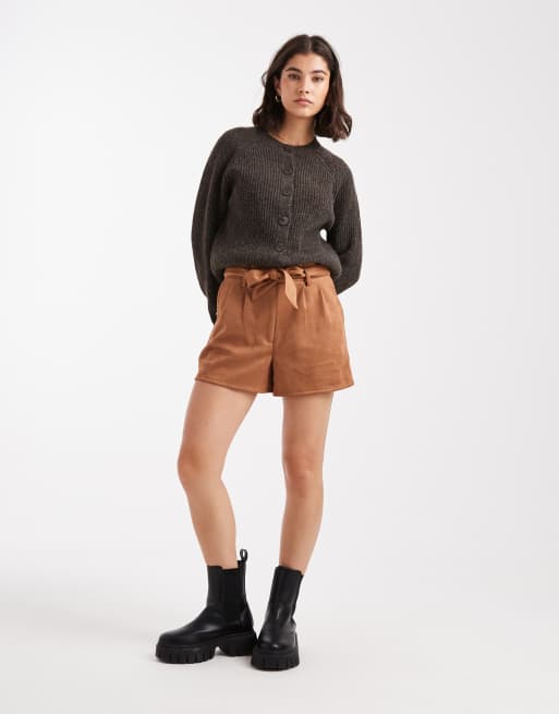 Miss Selfridge - Shorts med bælte i imiteret ruskind, 4 af 5