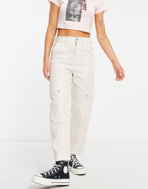 Miss Selfridge side pocket cargo pants in ecru