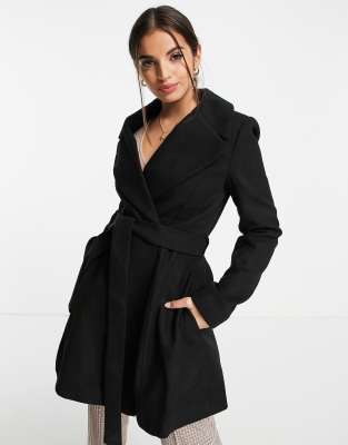 miss selfridge petite wrap coat