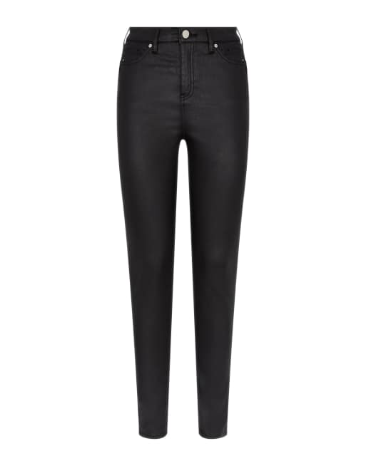 Miss Selfridge - Skinny jeans met coating in zwart, 4 van 4