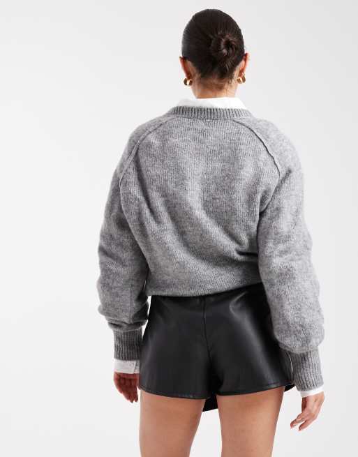 Miss Selfridge - Skort van imitatieleer in zwart, 4 van 5