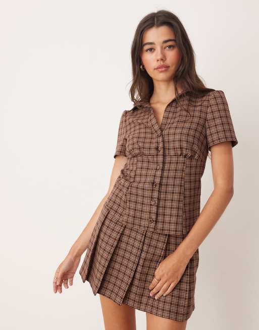 Miss Selfridge - Skræddersyet mininederdel med tern - Del af sæt, 3 af 5