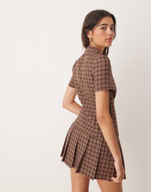 Miss Selfridge - Skræddersyet skjorte med tern - Del af sæt, 3 af 4