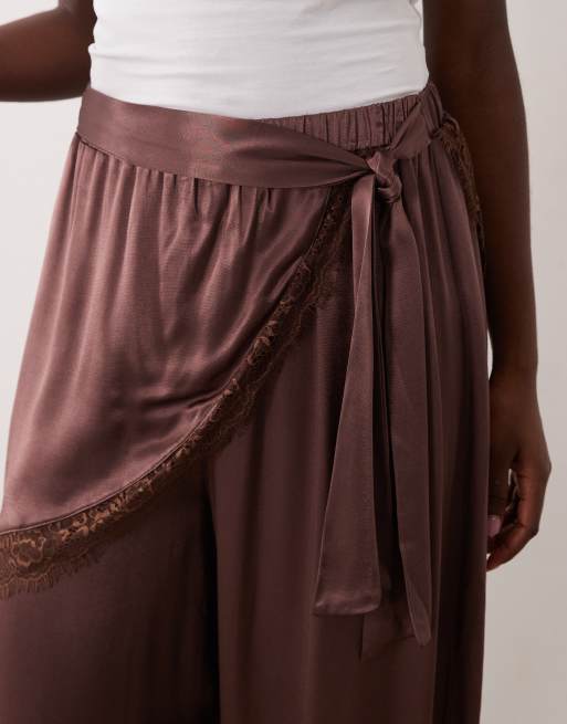 Miss Selfridge slå om-detalje satin ballonbukser, 5 af 5