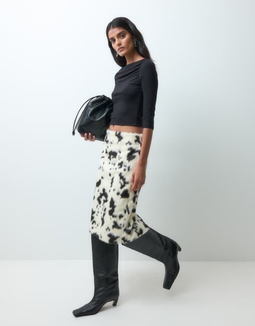 Miss Selfridge slash neck top with ruching, 2 of 5