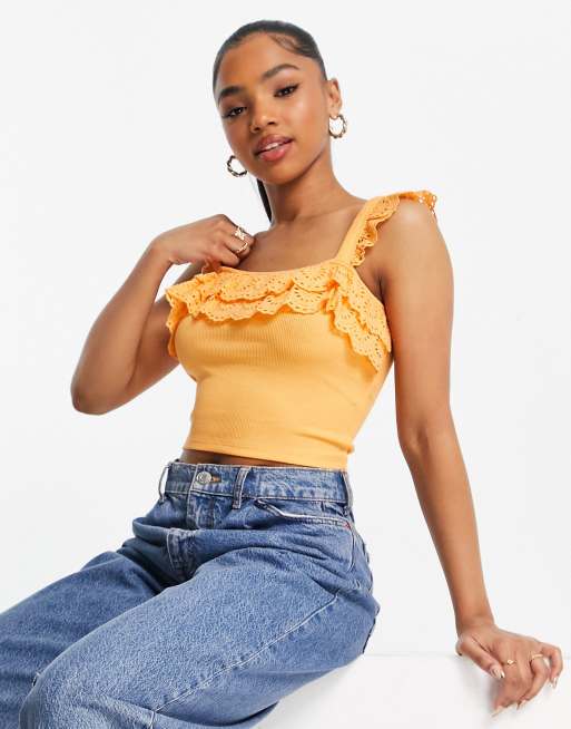 Yellow frill 2024 crop top