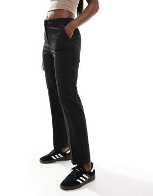 slim leg full length pants in black