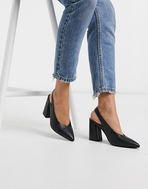 Miss Selfridge slingback heeled shoes in black