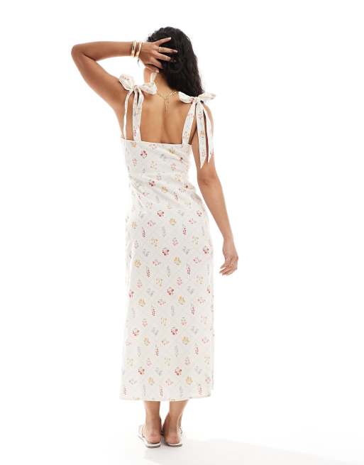 Miss Selfridge - Slipdress met gestrikte schouders en linen, 4 van 4