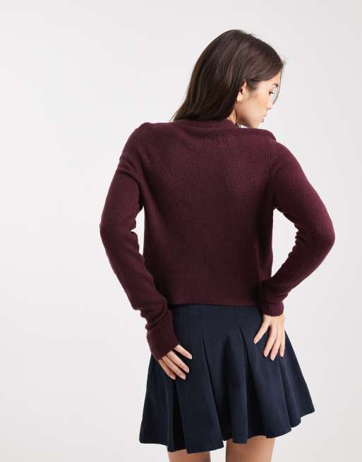 Miss Selfridge – Śliwkowy kardigan z okrągłym dekoltem, 3 z 4