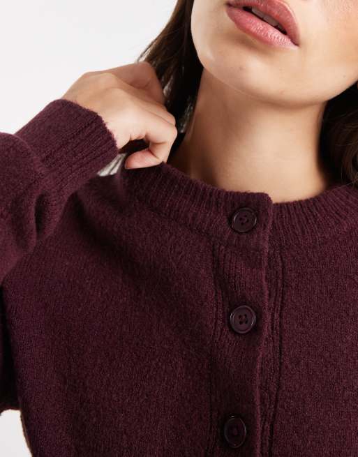 Miss Selfridge – Śliwkowy kardigan z okrągłym dekoltem, 4 z 4