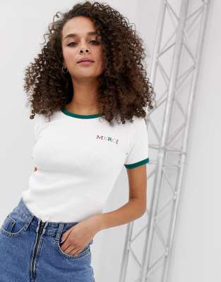 white slogan tee