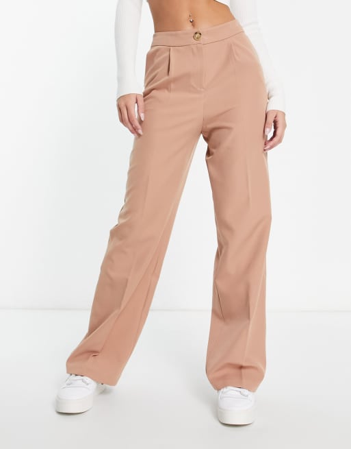 Miss Selfridge slouchy dad pants in mocha