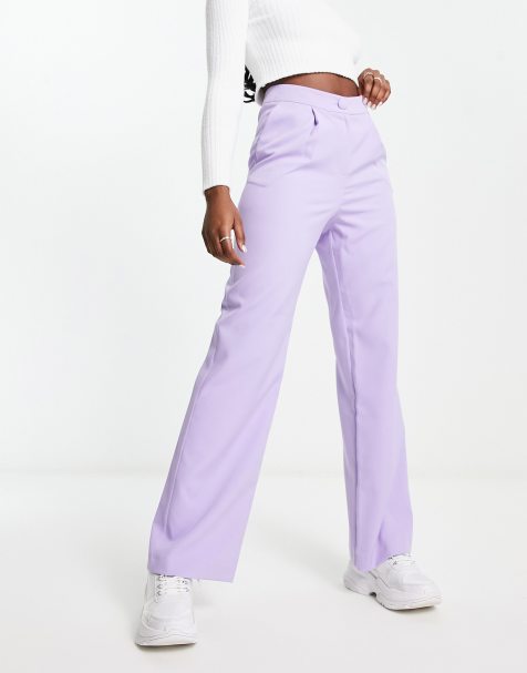 Miss Selfridge slouchy dad trouser in lilac - LILAC - view 1
