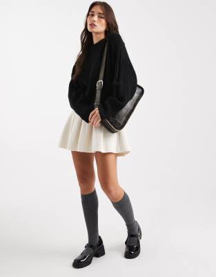 Miss Selfridge Slouchy Knit Sweater In Black