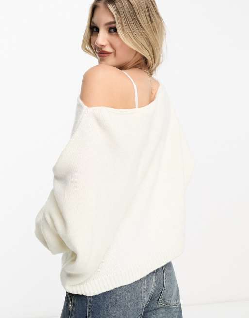 Slouchy one sale shoulder sweater