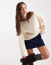 Miss Selfridge knit cardigan with frill in pink