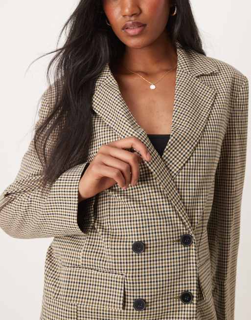 Oversized check blazer sales