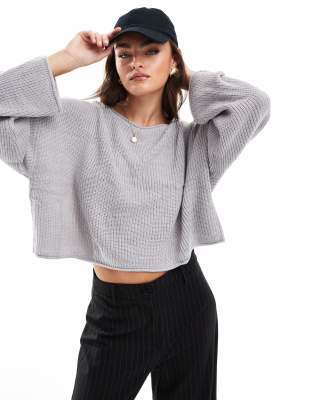 slouchy sweater in heather gray