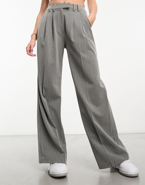 Reclaimed Vintage flare pants with zip side slits in brown