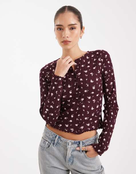 Miss Selfridge – Småmönstrad, ribbad kofta - view 1