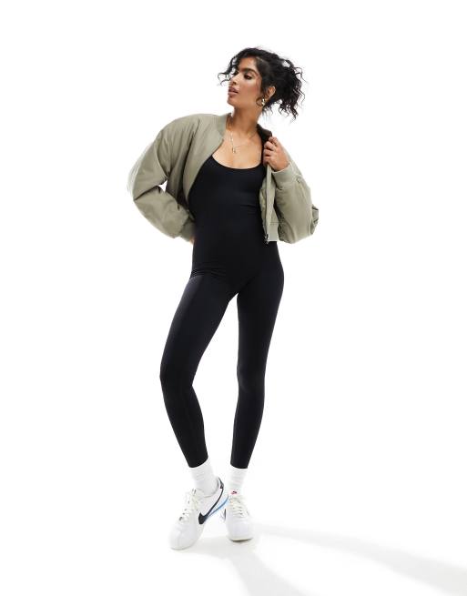 Miss Selfridge - Sømløs tætsiddende heldragt med krydsryg i sort, 3 af 4