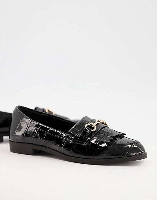Shoes Flat Shoes/Miss Selfridge snaffle pu loafer in black 