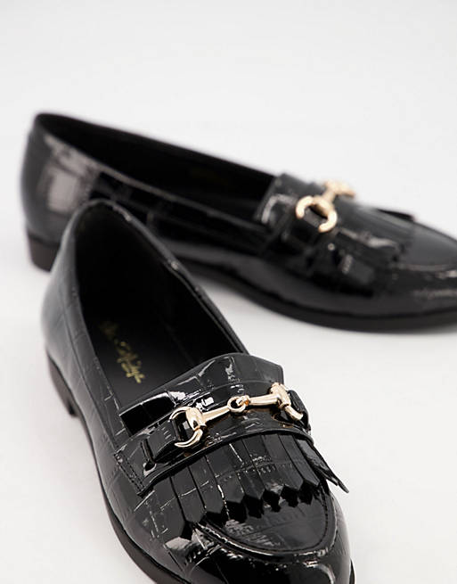 Shoes Flat Shoes/Miss Selfridge snaffle pu loafer in black 