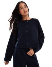 Miss Selfridge blanket stitch cardigan in navy