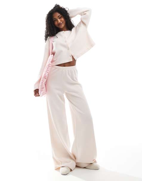 Miss Selfridge soft rib co ord in light pink - view 1
