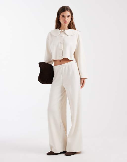 Miss Selfridge soft rib set in cream, 3 of 3