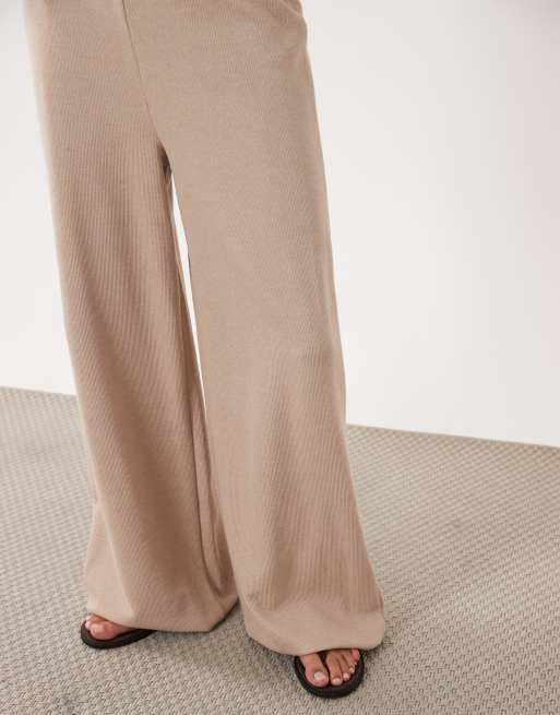 Miss Selfridge soft rib wide leg pants - part of a set, 3 of 5
