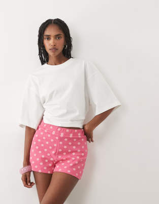 Miss Selfridge Soft Ribbed Shorts In Gray