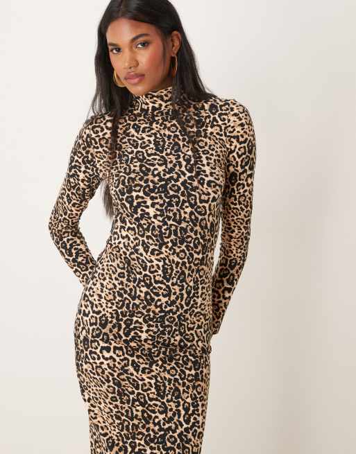 Miss Selfridge soft touch long sleeve high neck maxi dress in