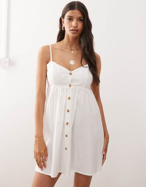 Miss Selfridge – Sommerkleid mit durchgehender Knopfleiste - view 2