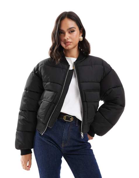 Miss Selfridge - Sort bomber-dynejakke - view 1